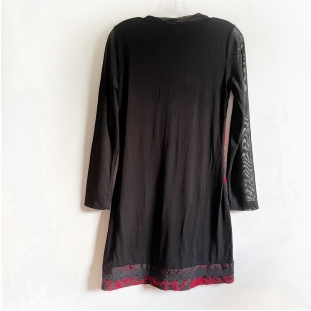 Dolcezza dress red black art to wear mesh sheer lace embroidered - Picture 9 of 9